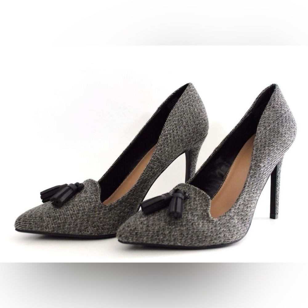 APT. 9 Black, White, Grey Tweed Tassel Heels NWOT | Size 8.5 | Business Career